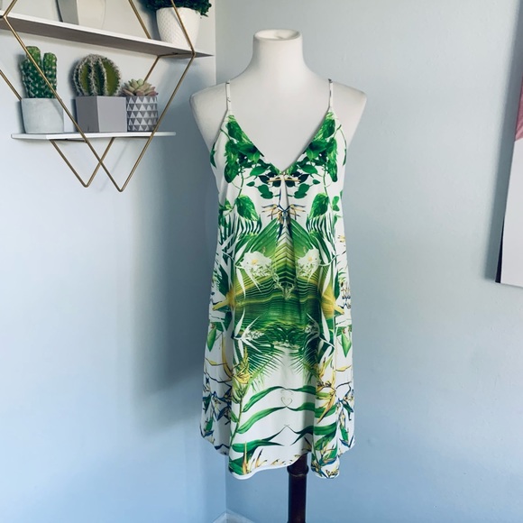 Alice + Olivia • Fierra T-Back Mini Dress in Sunburst Palm • SZ XS • Retail $275 - Picture 5 of 12